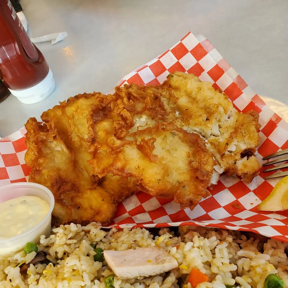 2 PC Cod and Chicken Rice