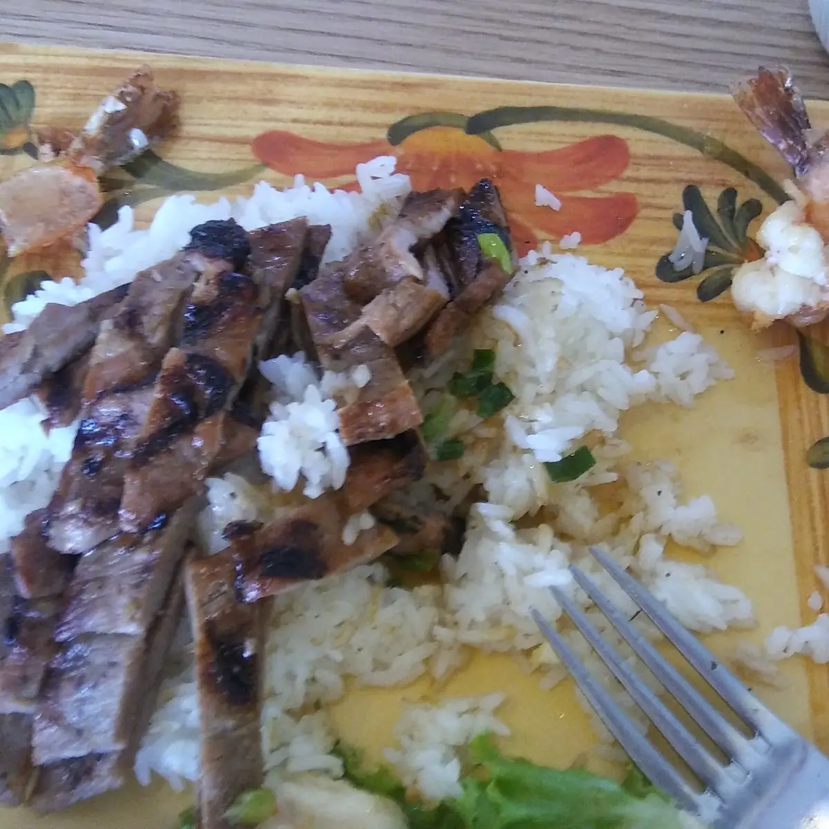 BBQ Pork Grilled Shrimp Rice Plate