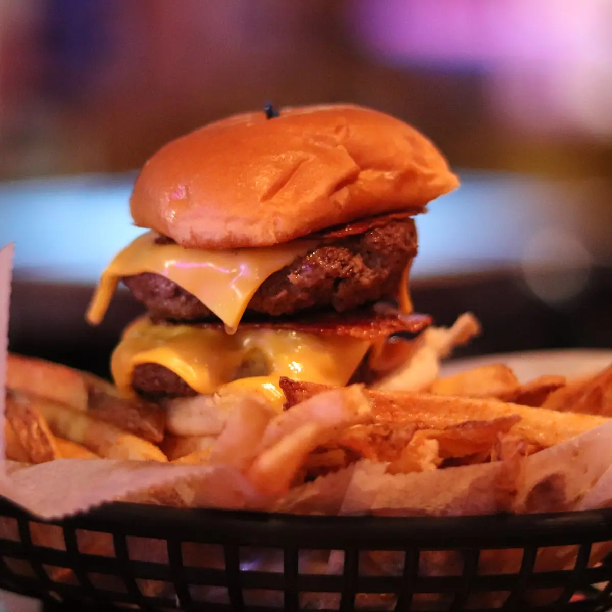 Double Cheese Burger and Fries