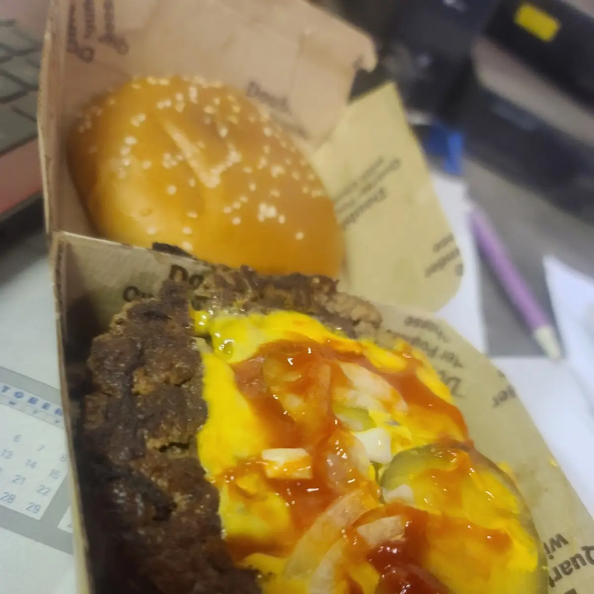 Cold Uncooked Messy Quarter Pounder