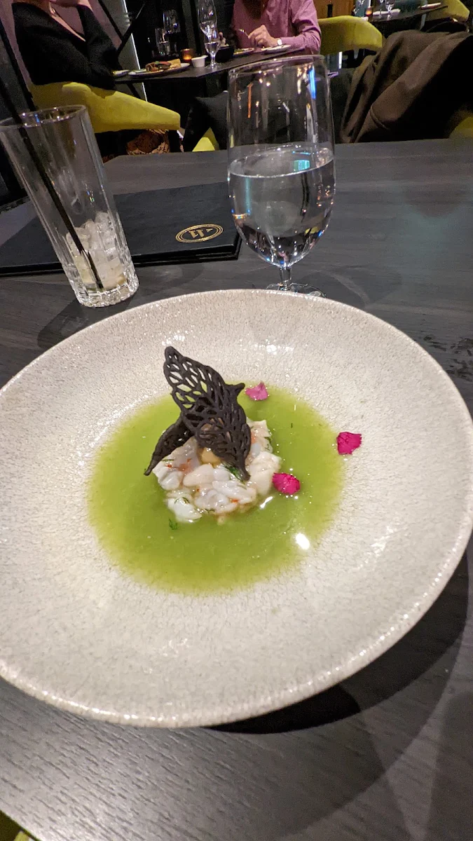 Prawn & Scallop Ceviche GF Green Olive Pearl Local Granny Smith Apple Gazpacho, Whitney’s Restaurant & Bar