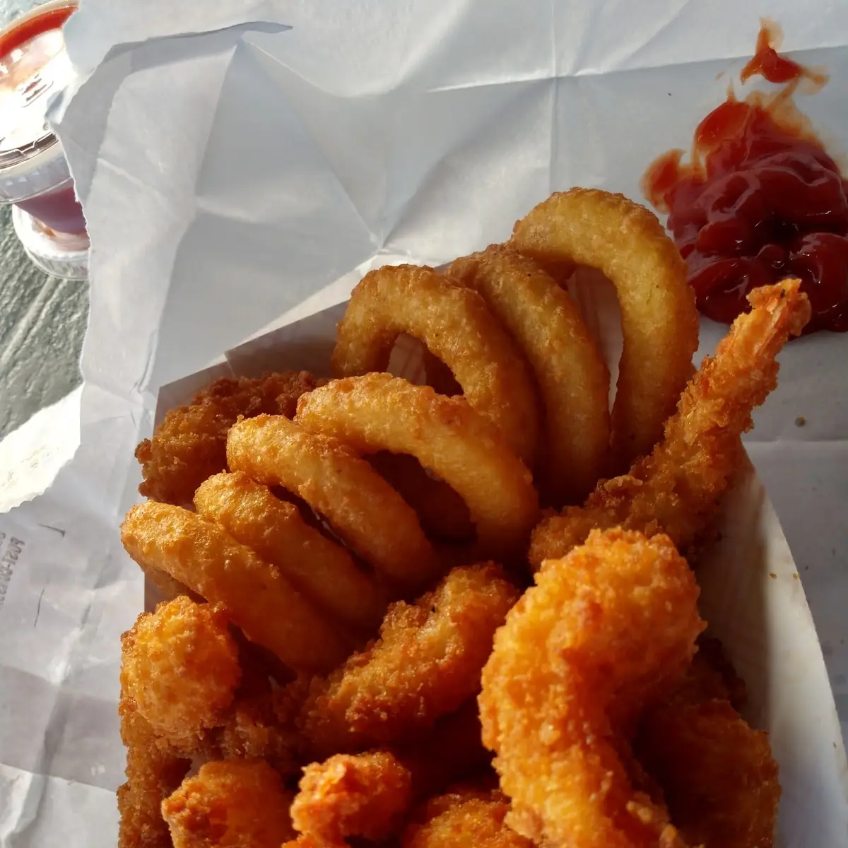 Shrimp Basket with Onion Rings