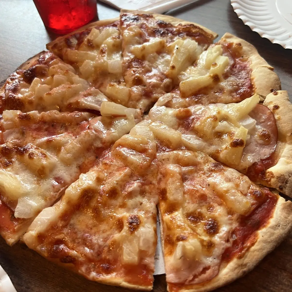 Hawaiian Pizza with Onions