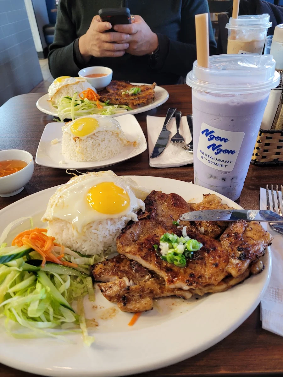 Grilled Pork Chop with Egg