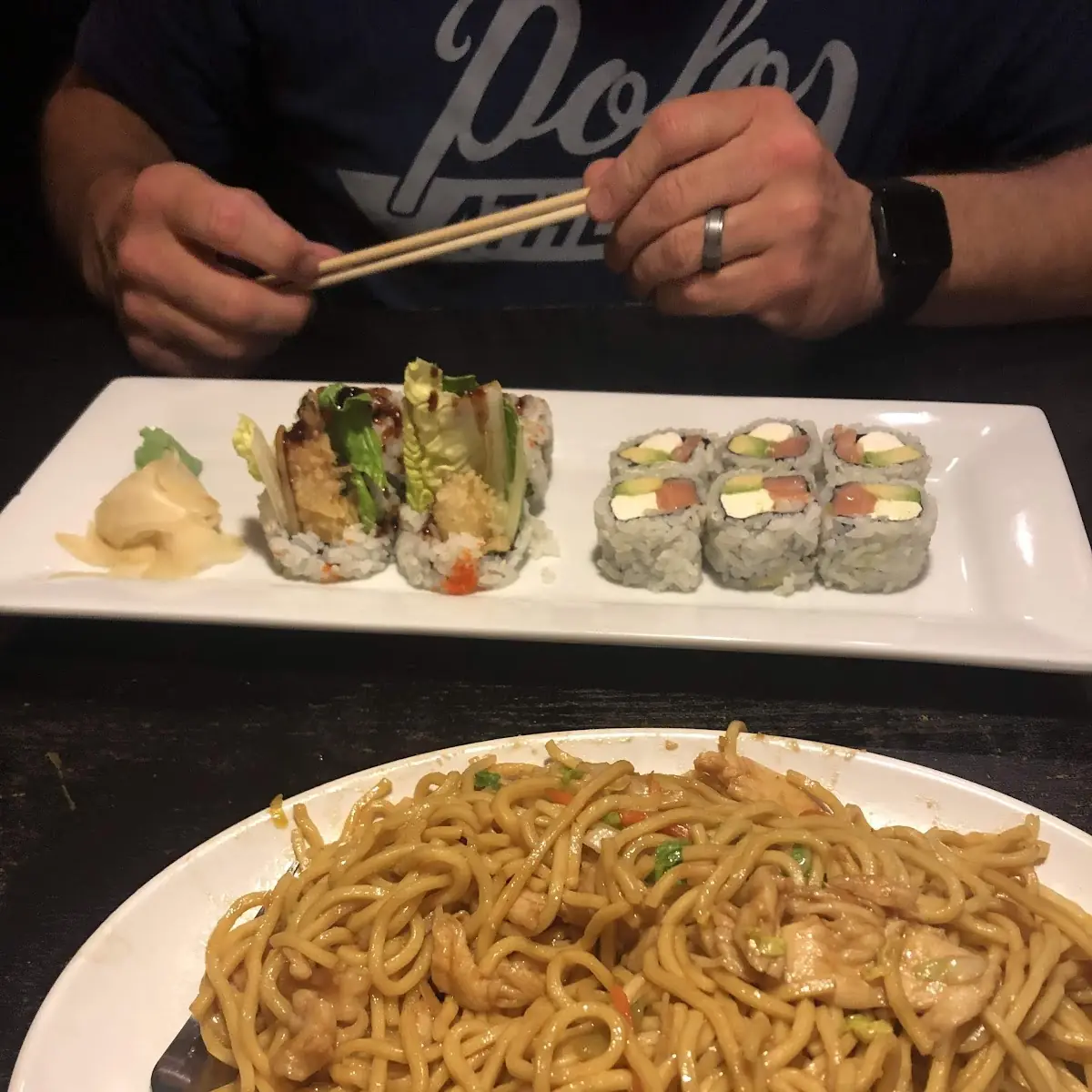 Lo Mein Shrimp Tempura Roll