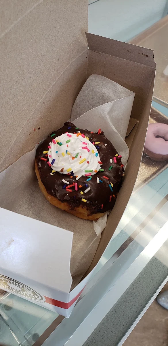 Chocolate Glazed Cream Donuts