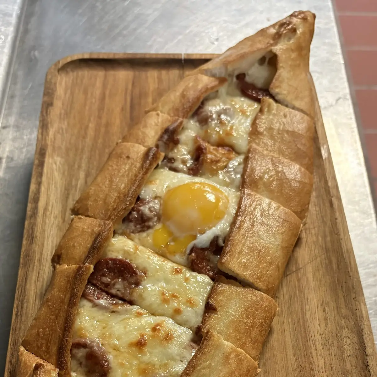 Pide with pastirma(bastirma)