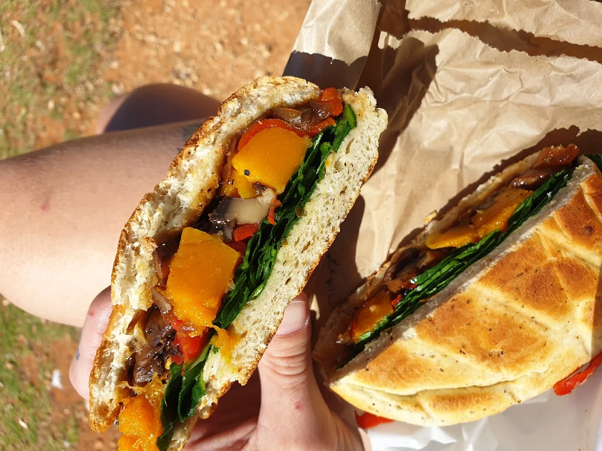 Egg - Bacon Roll with Tomato Chilli Chutney, Sprouts Cafe