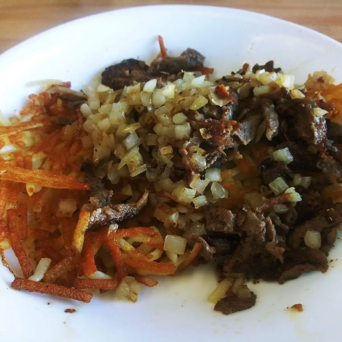 Steak and Hash Browns with Eggs