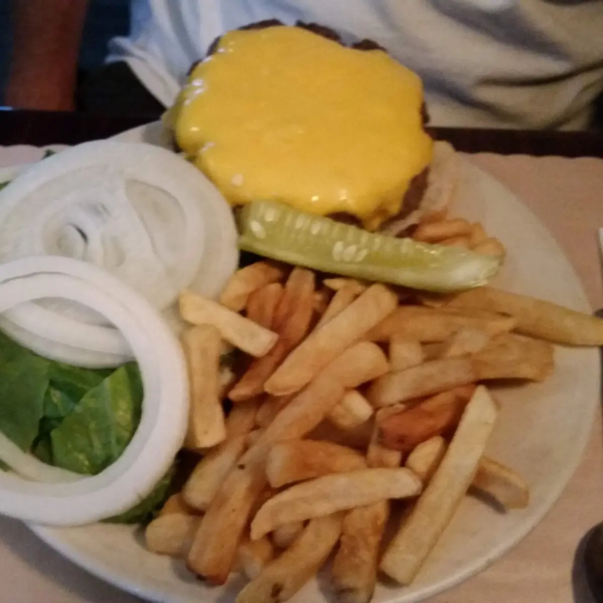 Cheese Burger Extra Raw Onion
