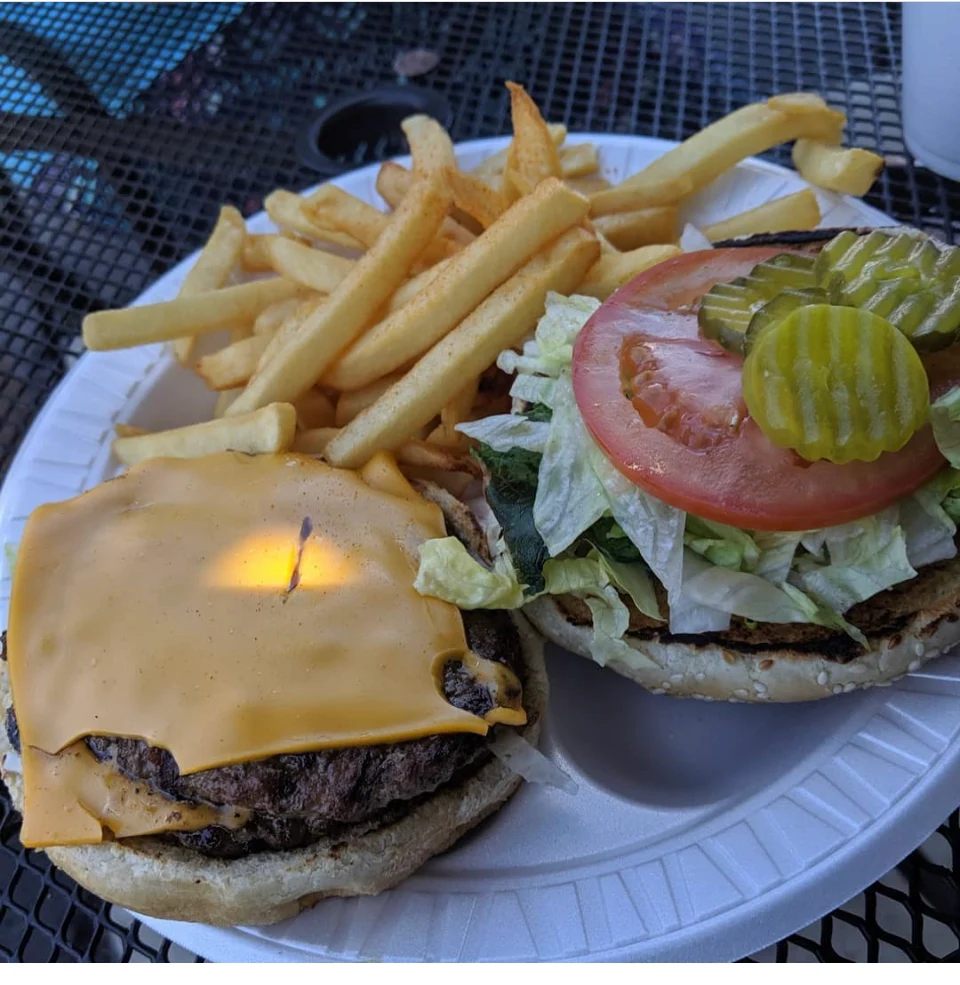 Cheese Burger and Fries