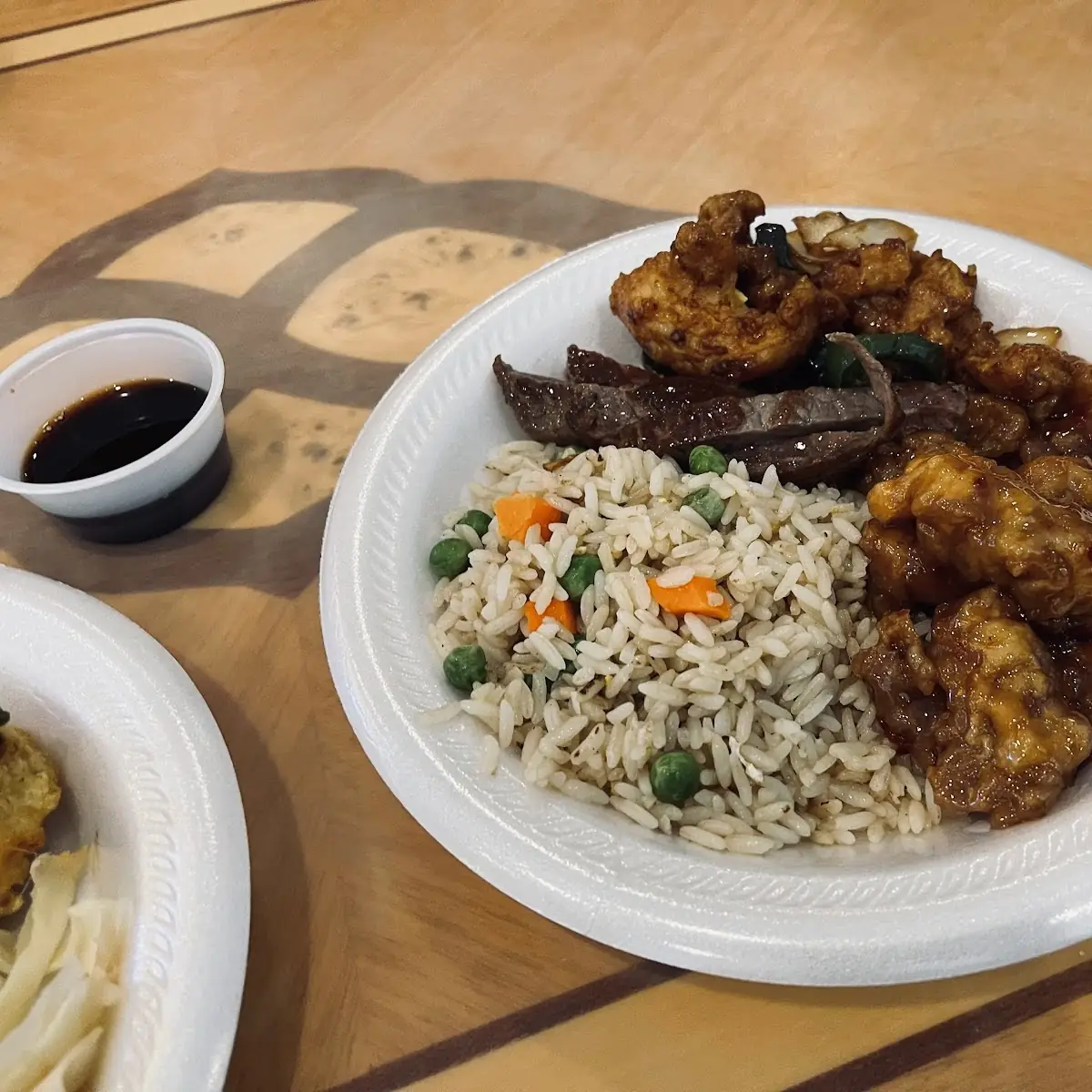 Buffet Fried Rice and Orange Chicken