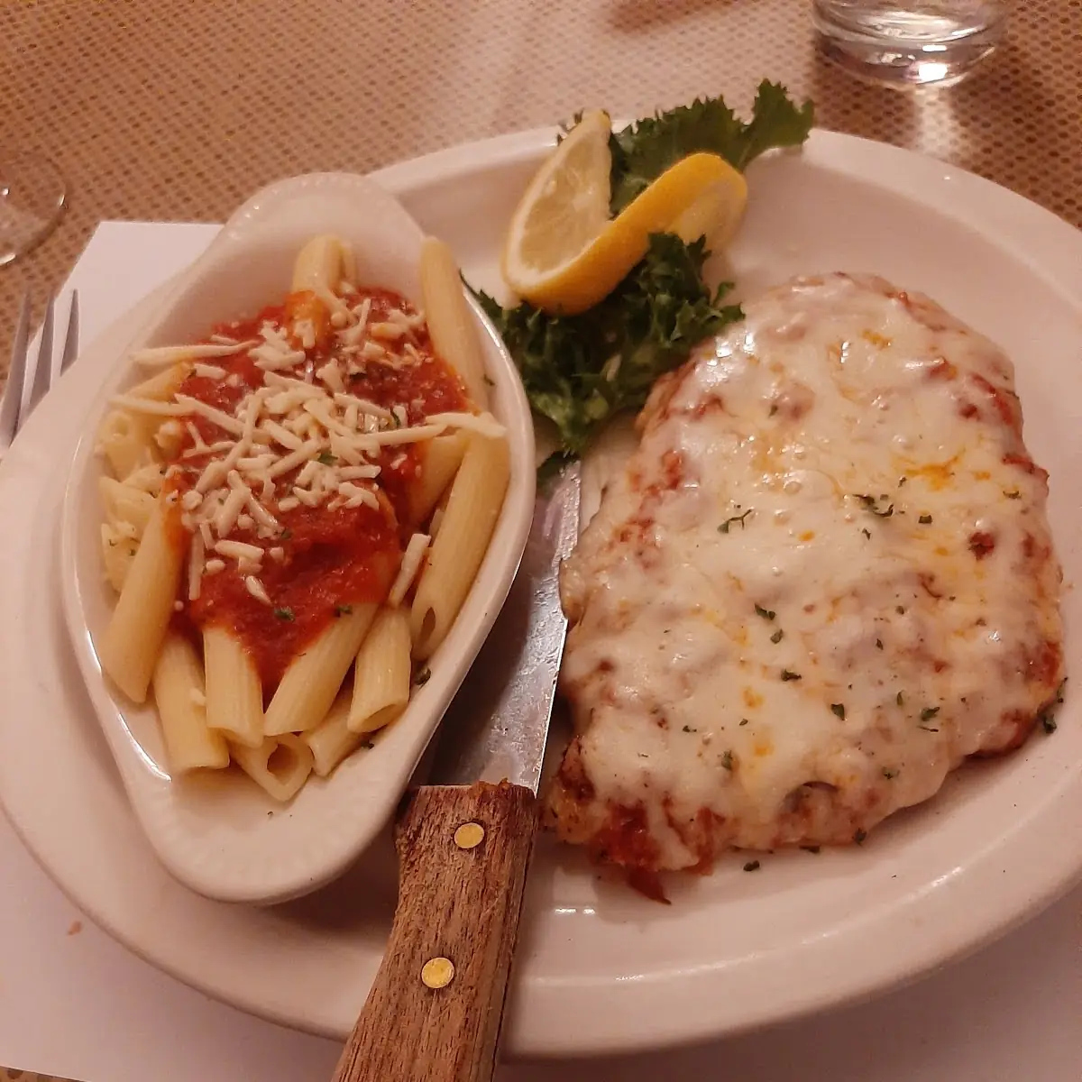 Chicken Parmesan and Spaghetti