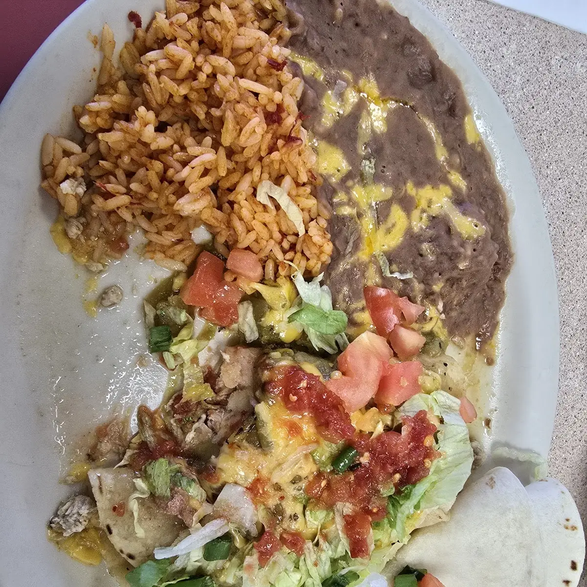 Steak and Enchiladas Red Chili