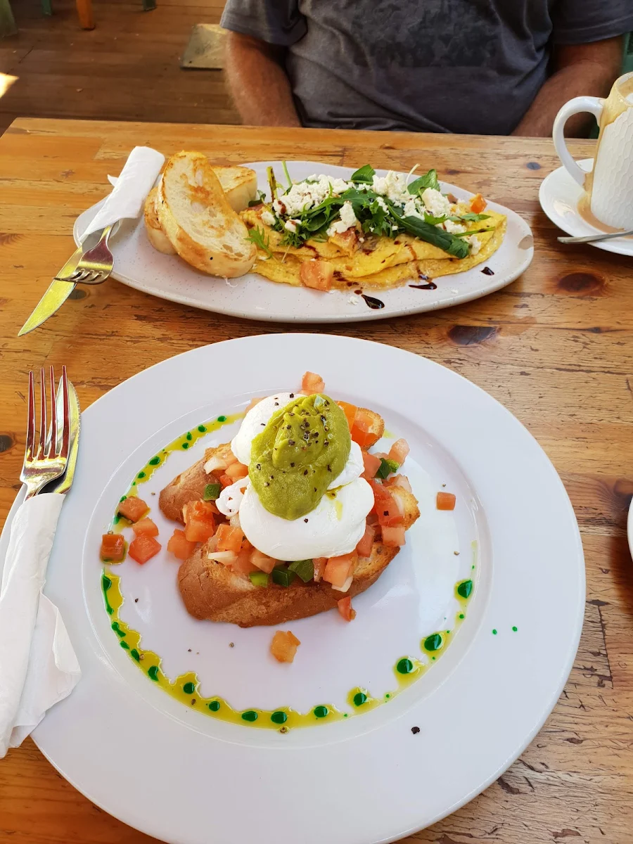 Breakfast Bruschetta and Omelette