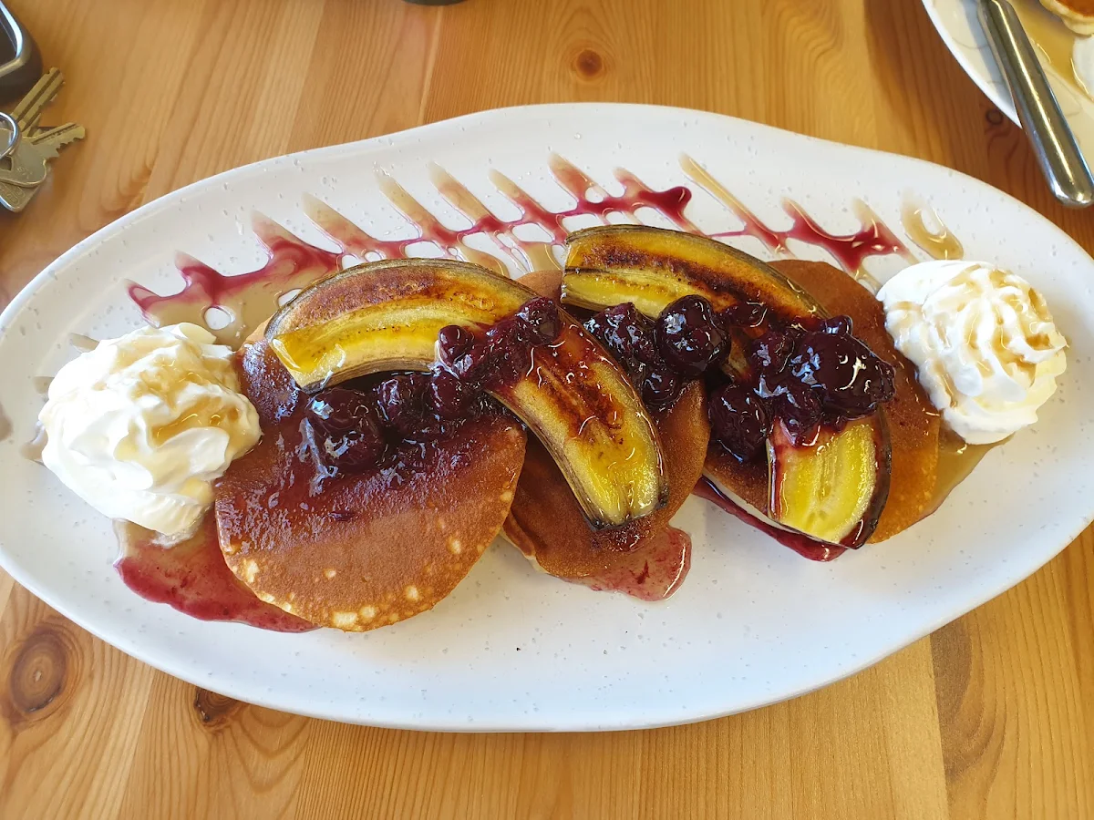 Ricotta Cheese Hotcakes Grilled Banana & Maple Syrup