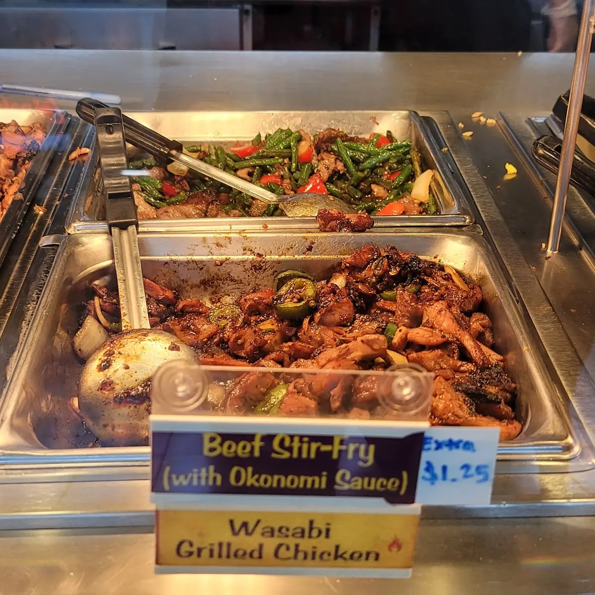 Beef Stir Fry and Wasabi Grilled Chicken