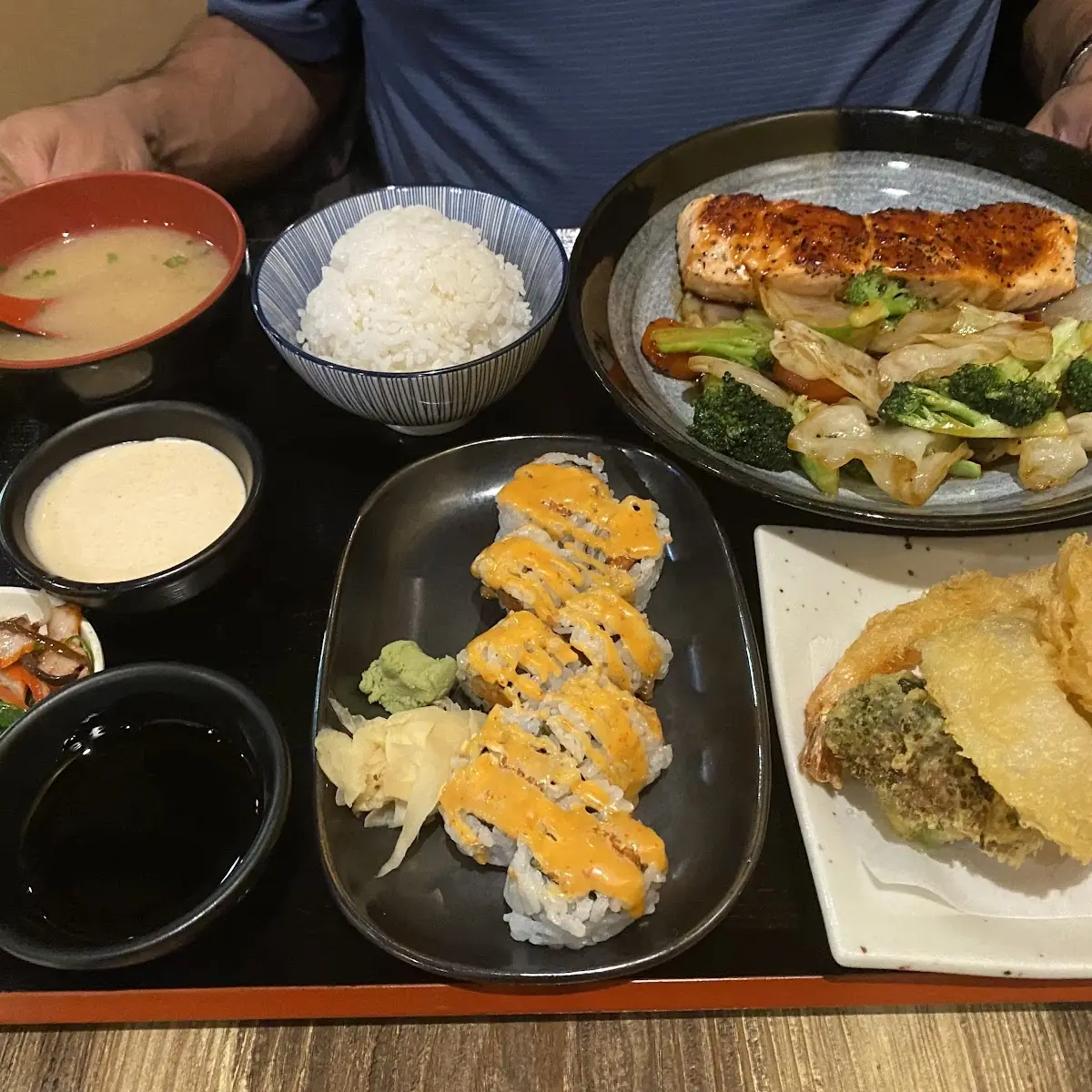 Grilled Salmon Tempura Bento Box
