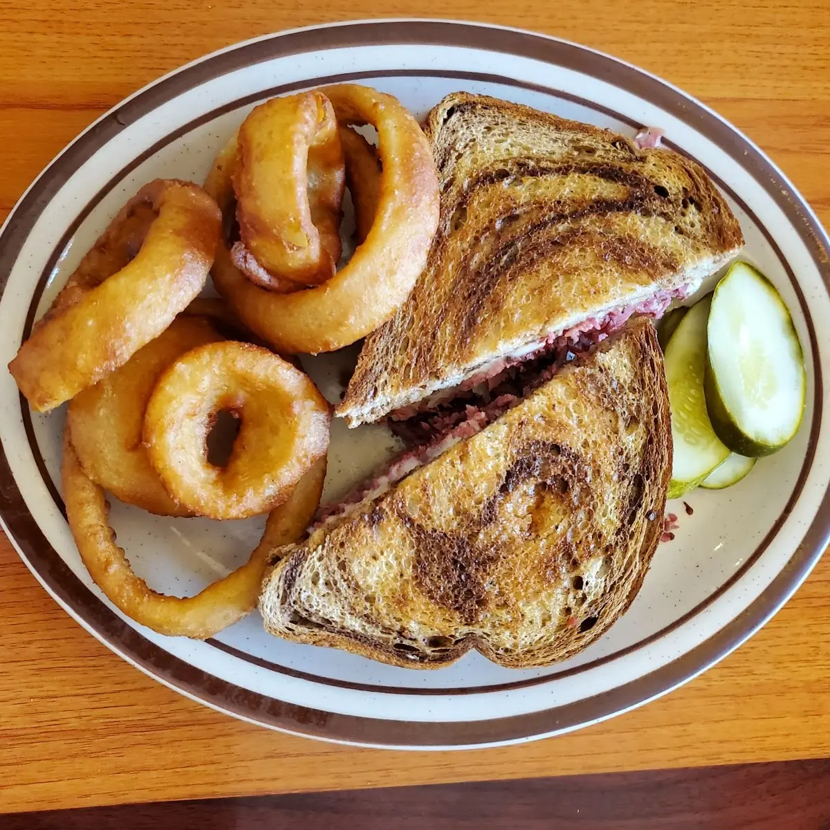 Reuben and Onion Rings
