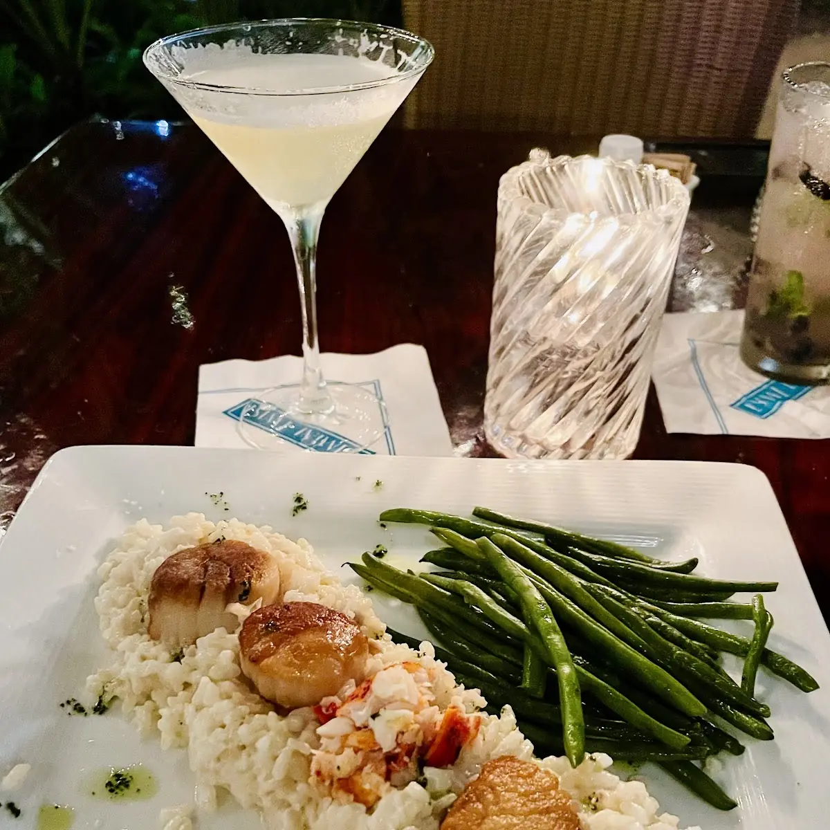 Pan Seared Sea Scallops over Lobster Risotto