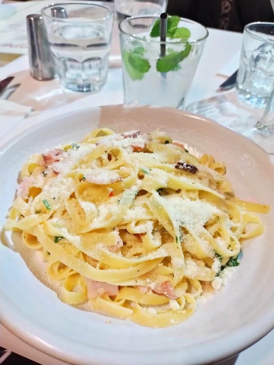 Fettuccine Carbonara, Copperwood Restaurant