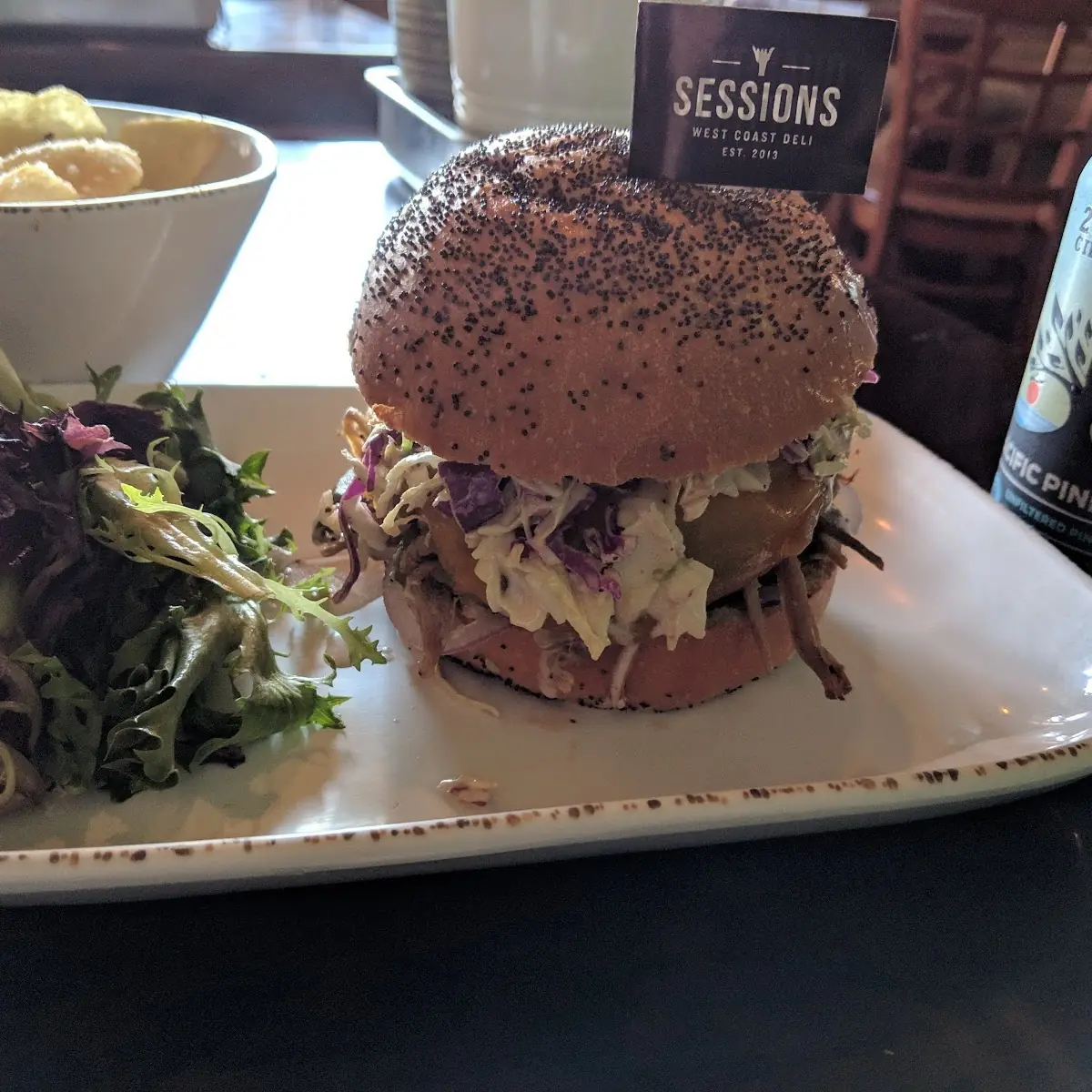 Pulled Pork Sandwich with Side Salad