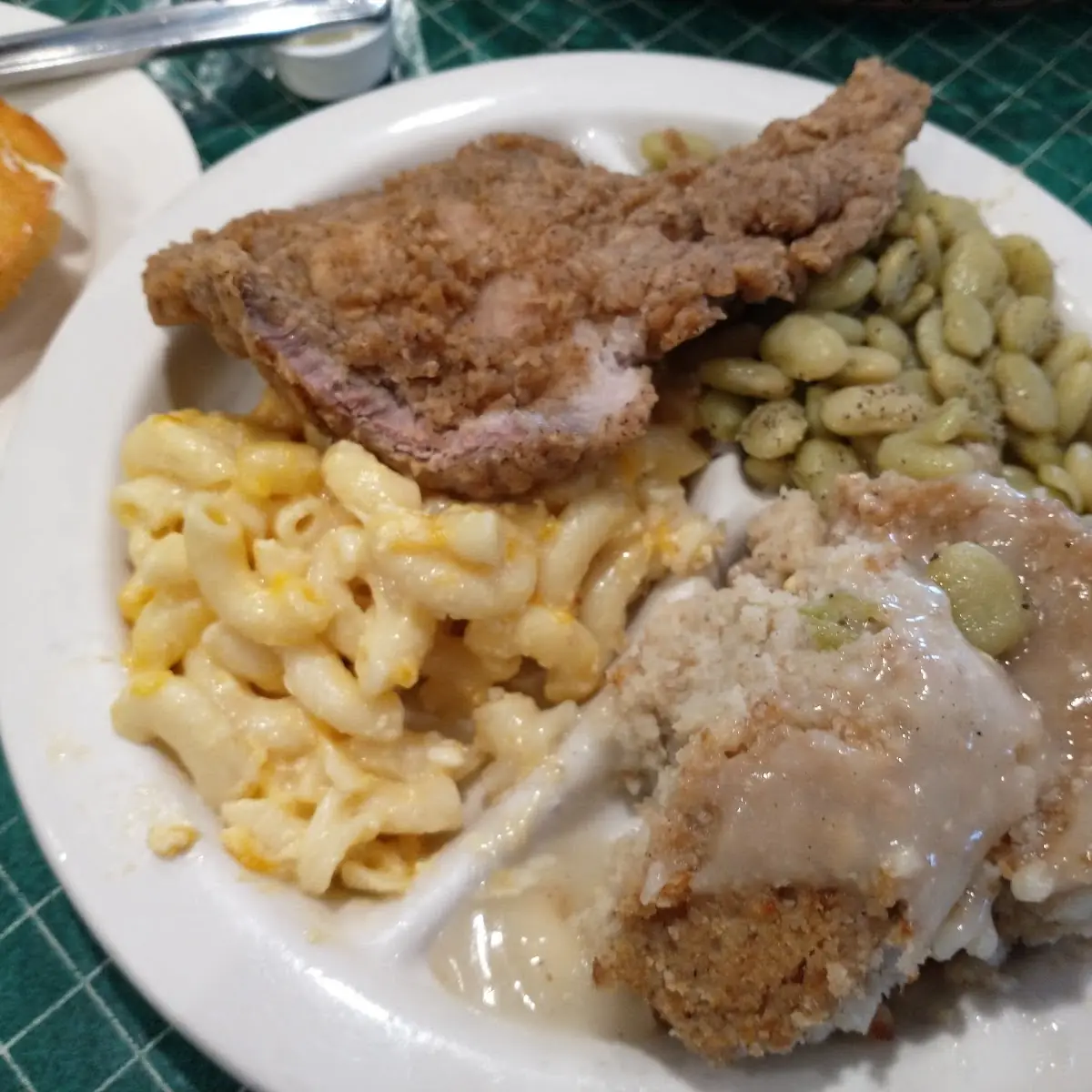 Pork Chop Mac and Cheese Lima Beans