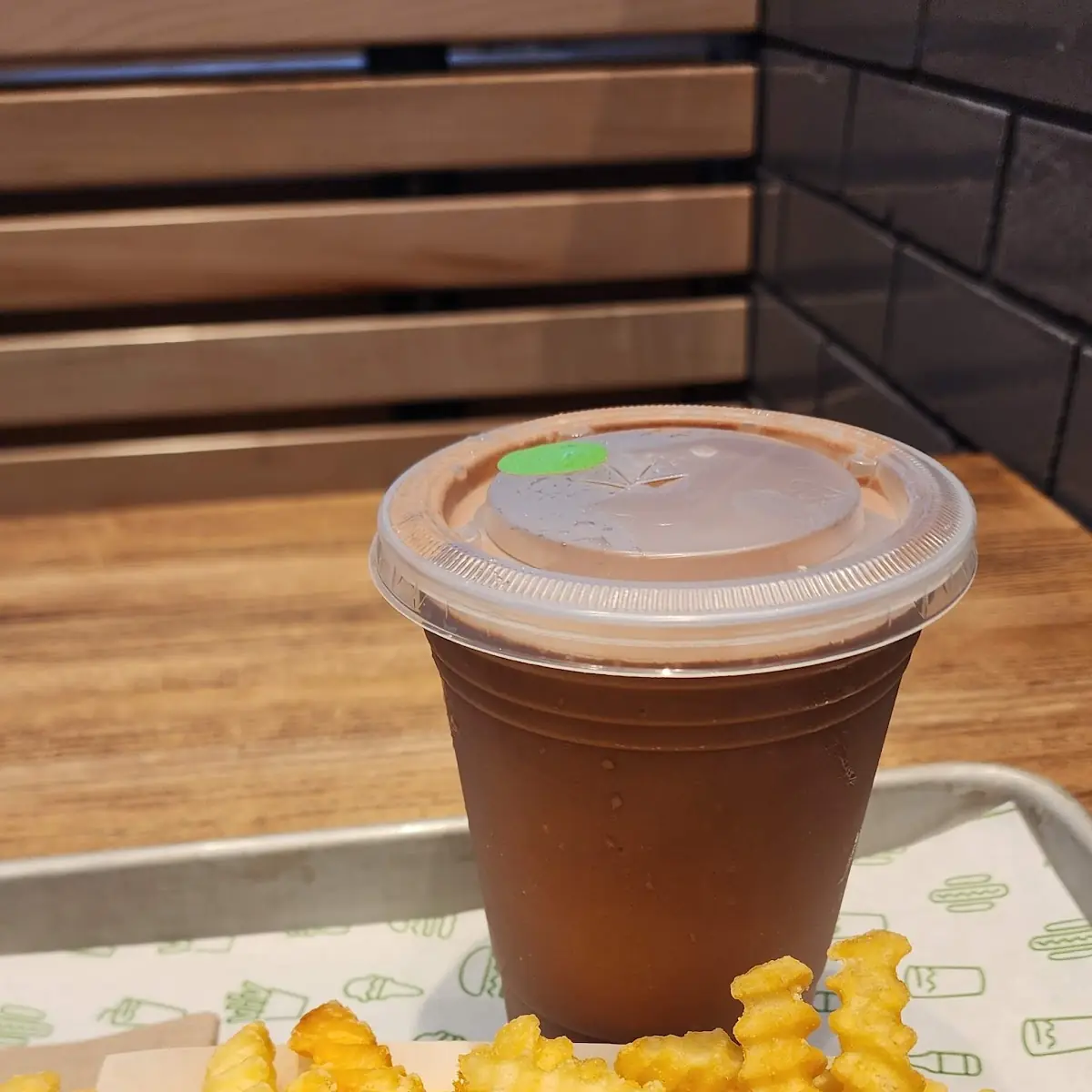 Fries and Vegan Non Dairy Chocolate Shake