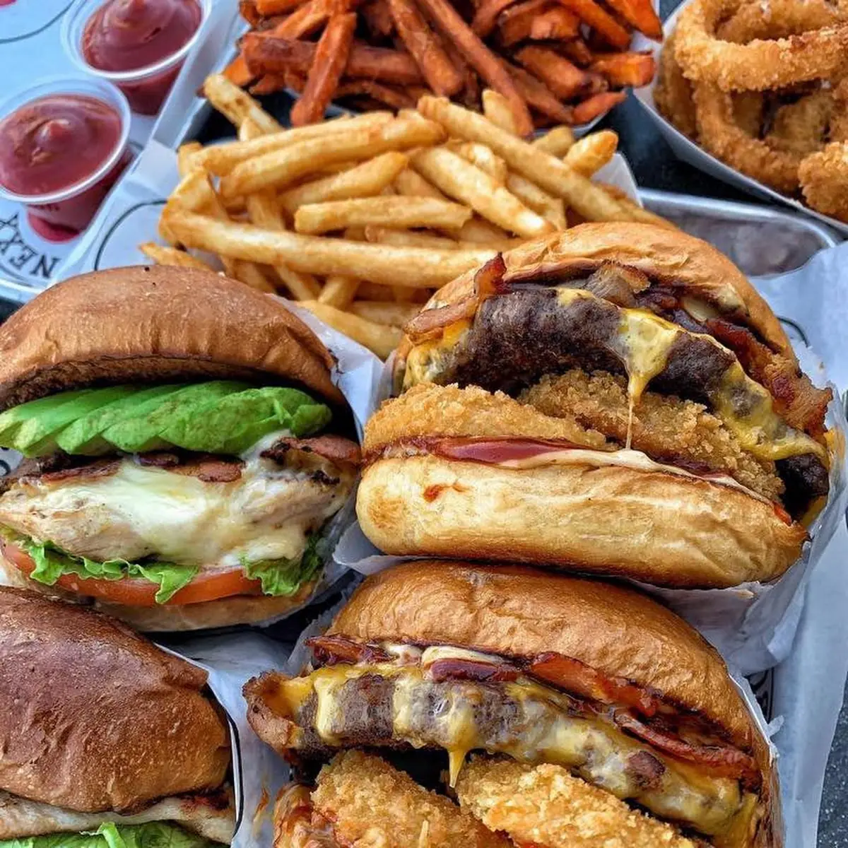 Cheese Burger with Bacon and Avocado