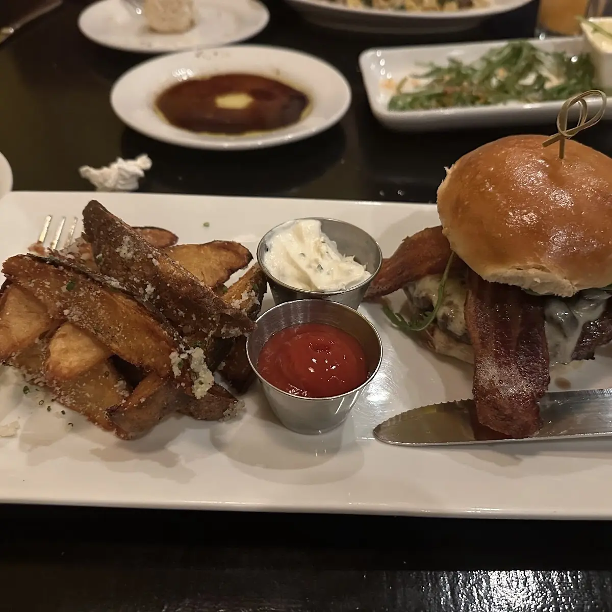 Burger and Wedge Fries