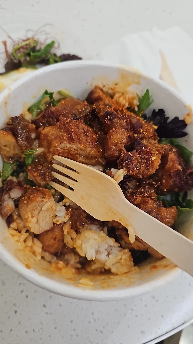 Spicy Chilli Chicken and Rice Bowl, Hanaichi Indooroopilly