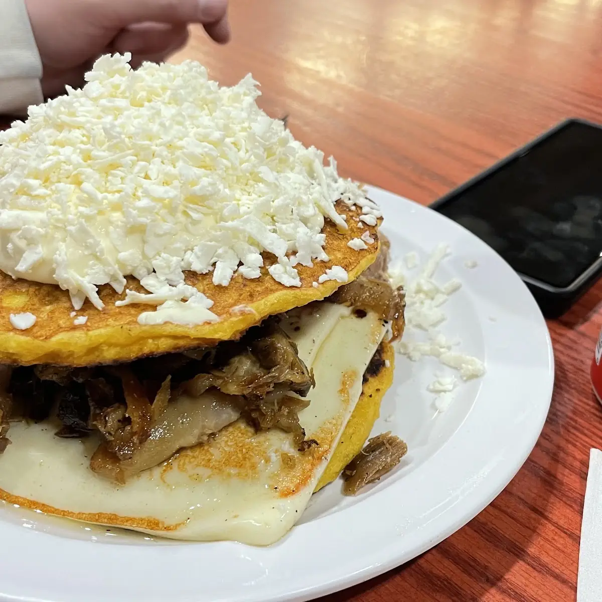 Cachapa with Pulled Pork