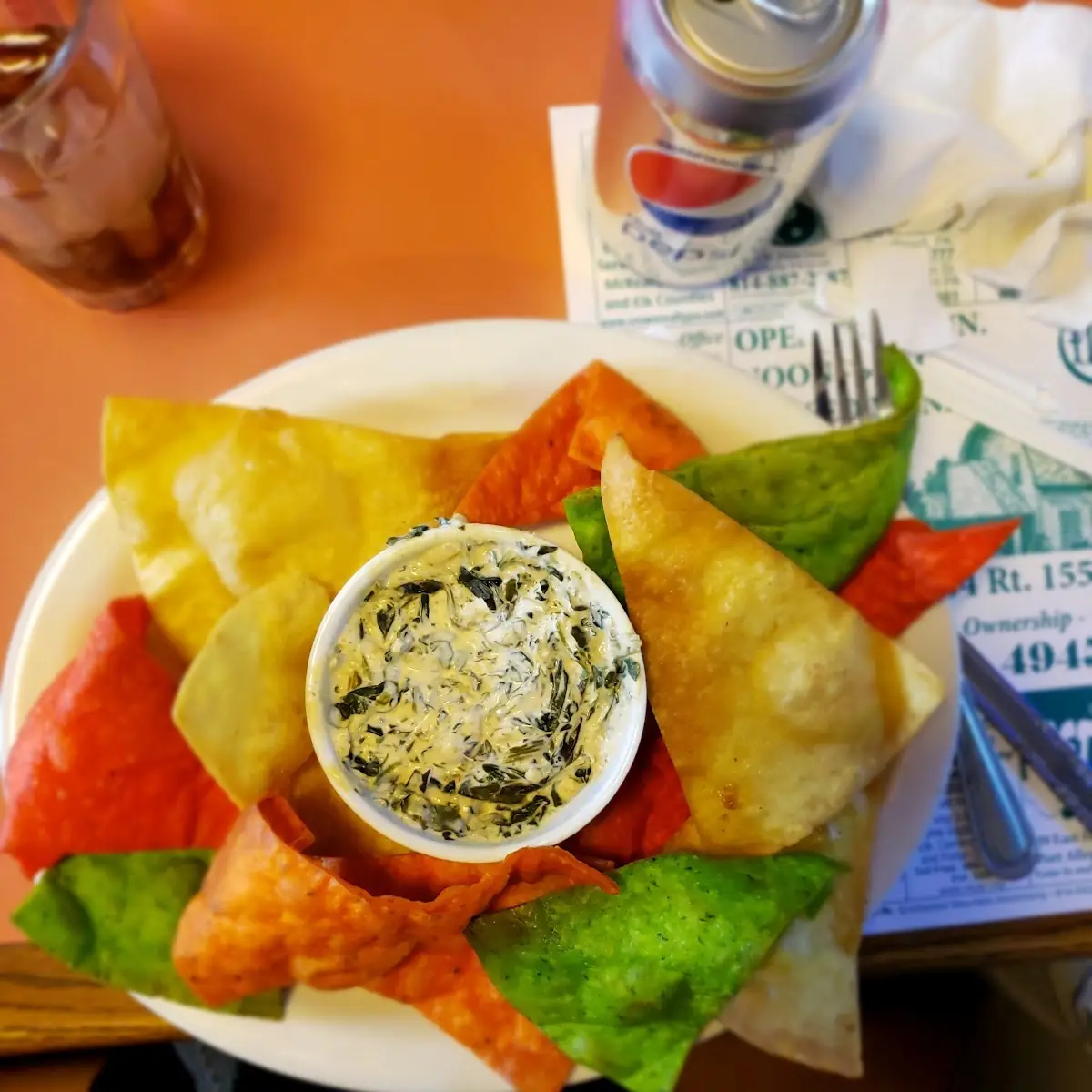 Chips and Spinach and Artichoke Dip