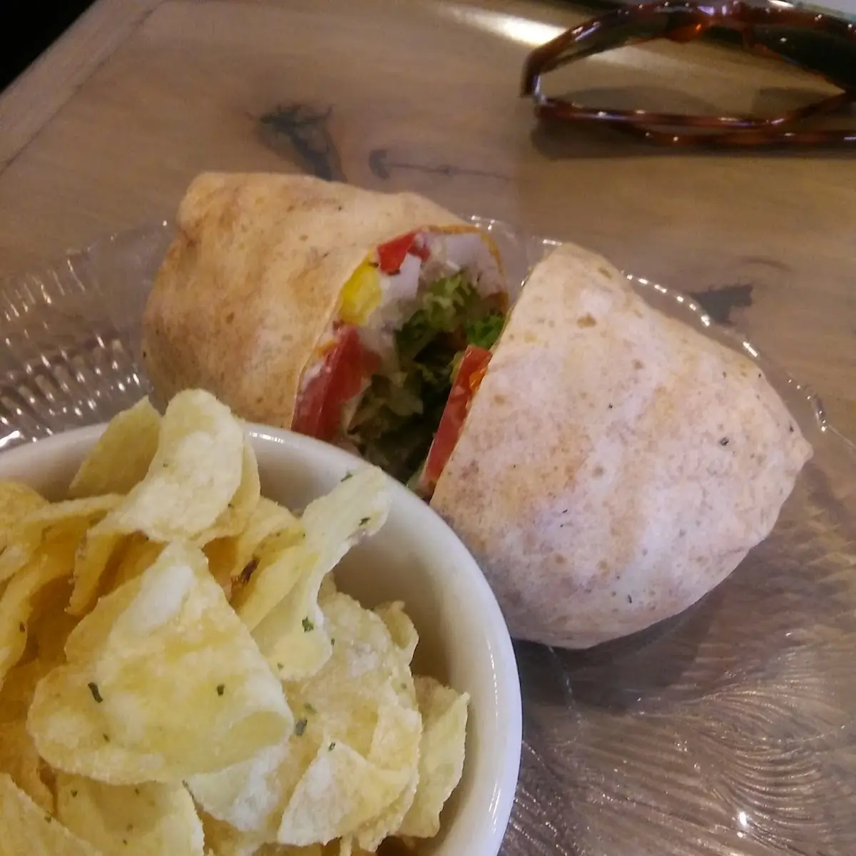 Chicken Veggie Wrap with Hummus