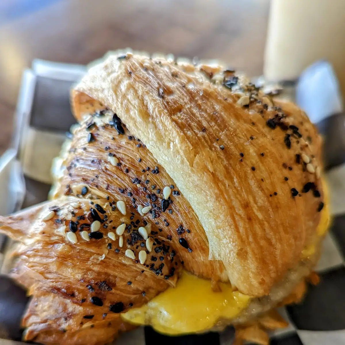 Sausage Egg & Cheese on Everything Croissant