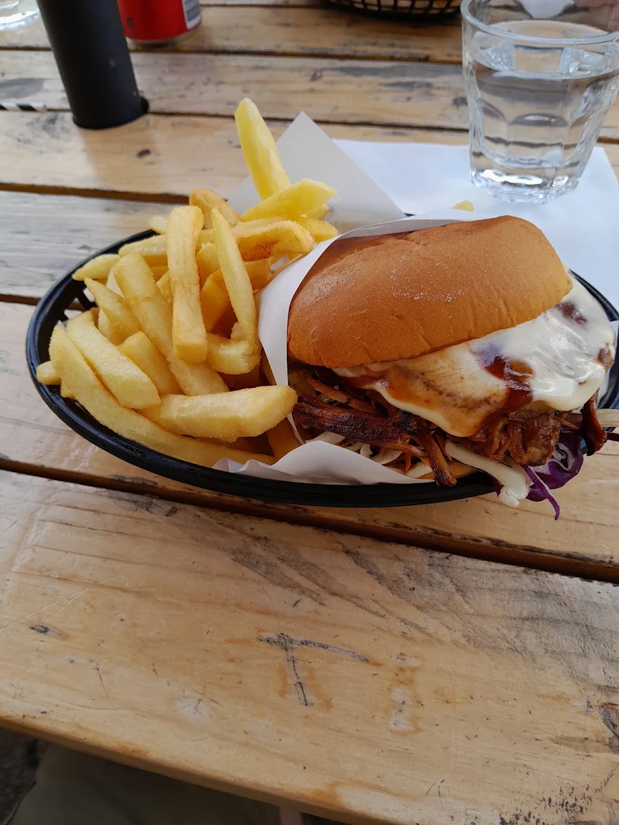 Texan Pork Burger and Chips