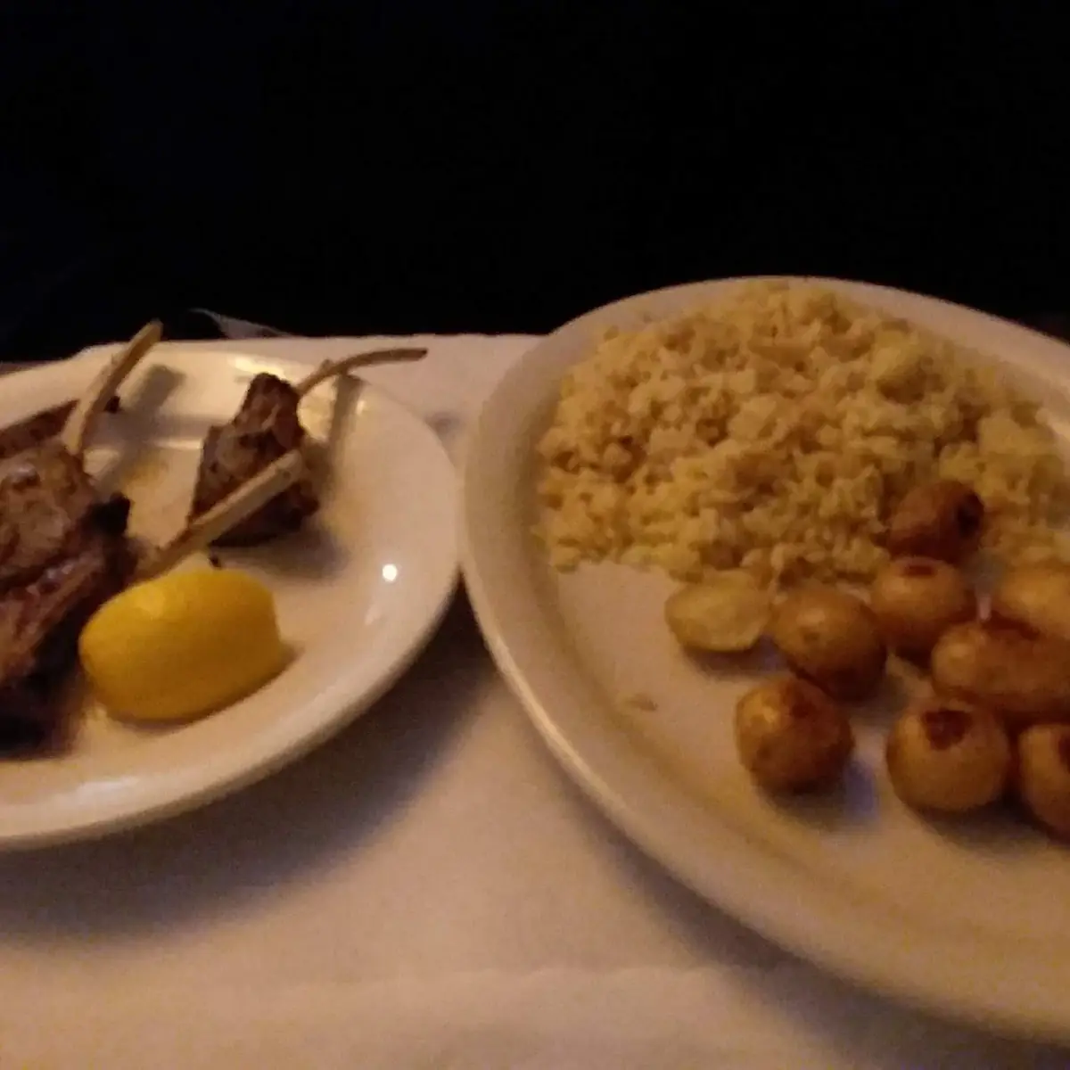 Lamb Chops w Rice & Roasted Potatoes