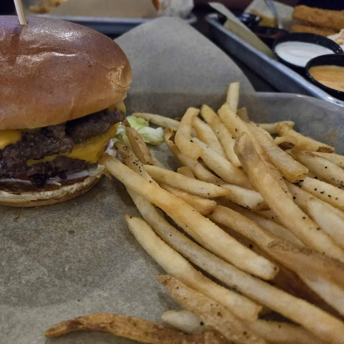 Cheese Burger and Fries