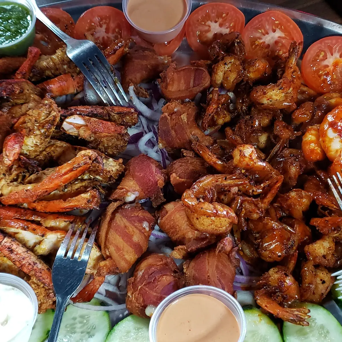 Shrimp Sampler Platter Wonderful