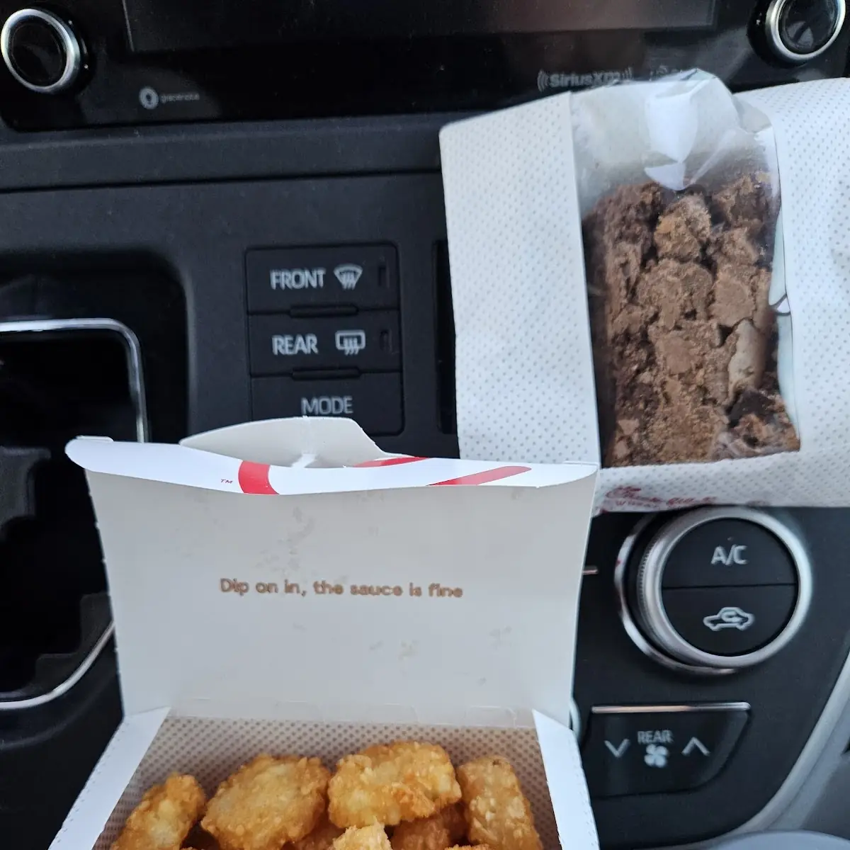 Tator Tots and Chocolate Brownie