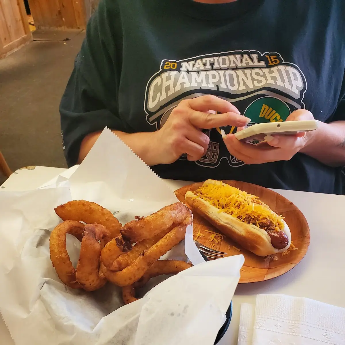 Onion Rings and Coney Dog