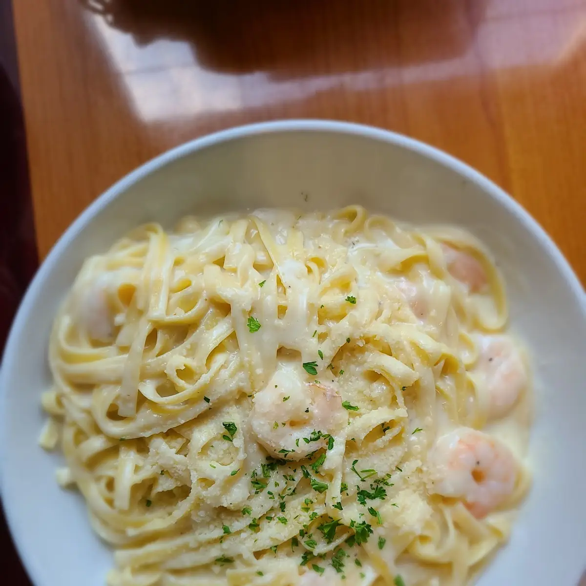 Fettuccine Alfredo with Shrimp