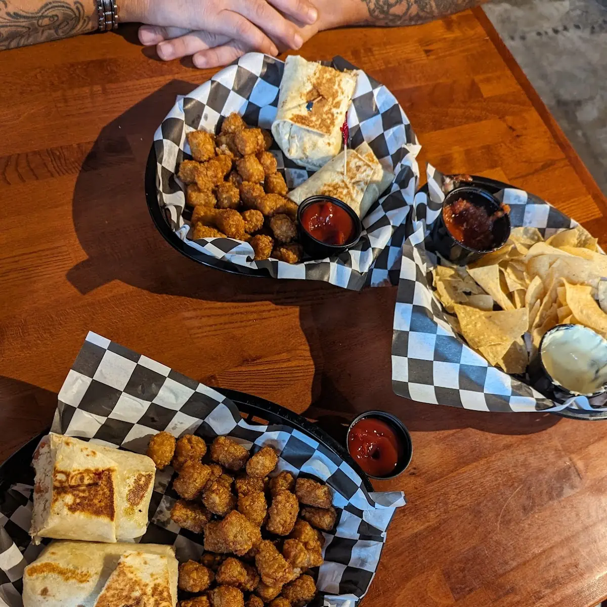 Chicken Salad Wrap with Tots