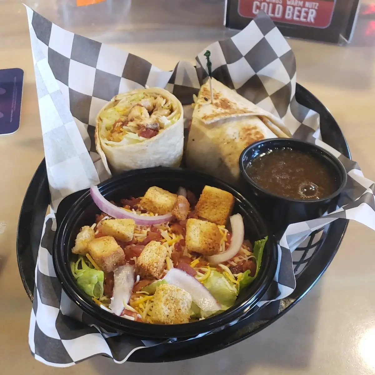 Grilled Chicken Wrap with Side Salad