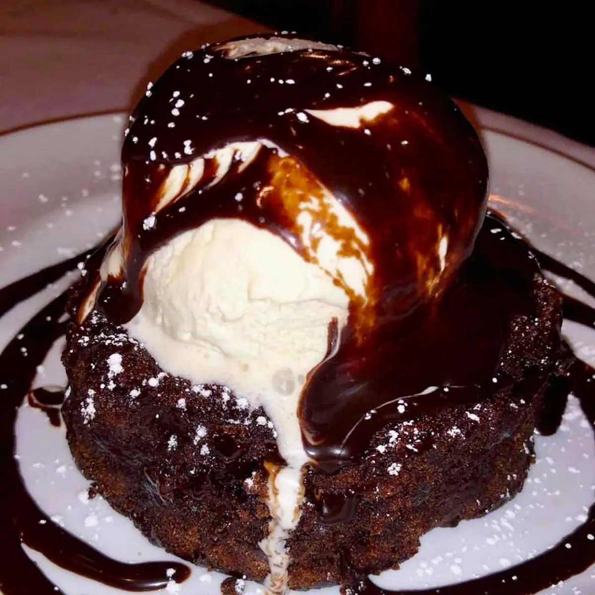 Dark Chocolate Brownie with Vanilla Ice Cream