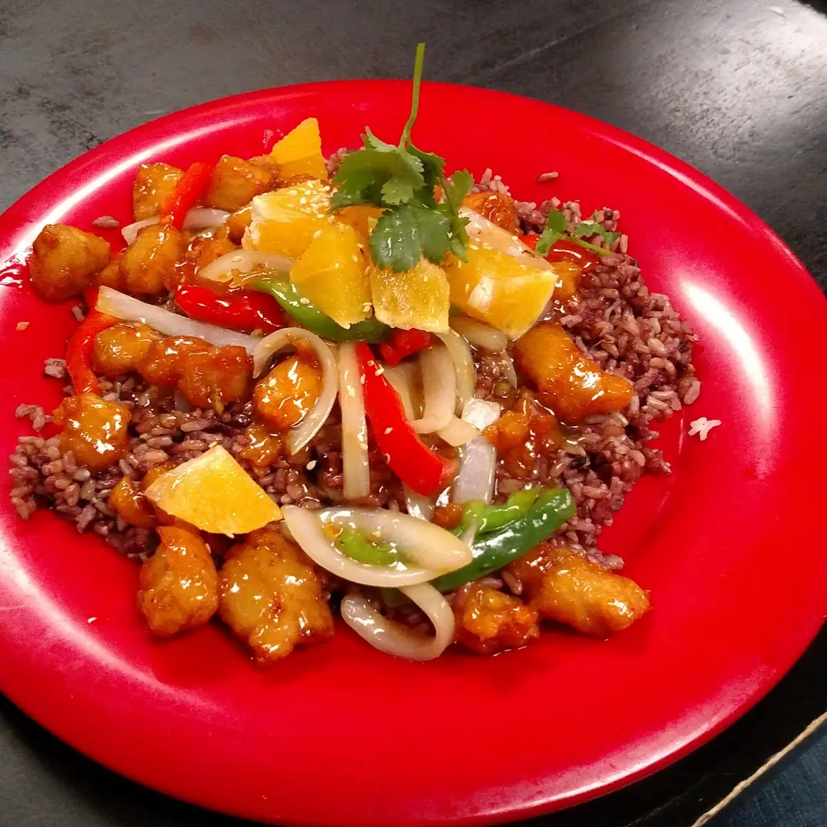 Orange Chicken with Brown Rice