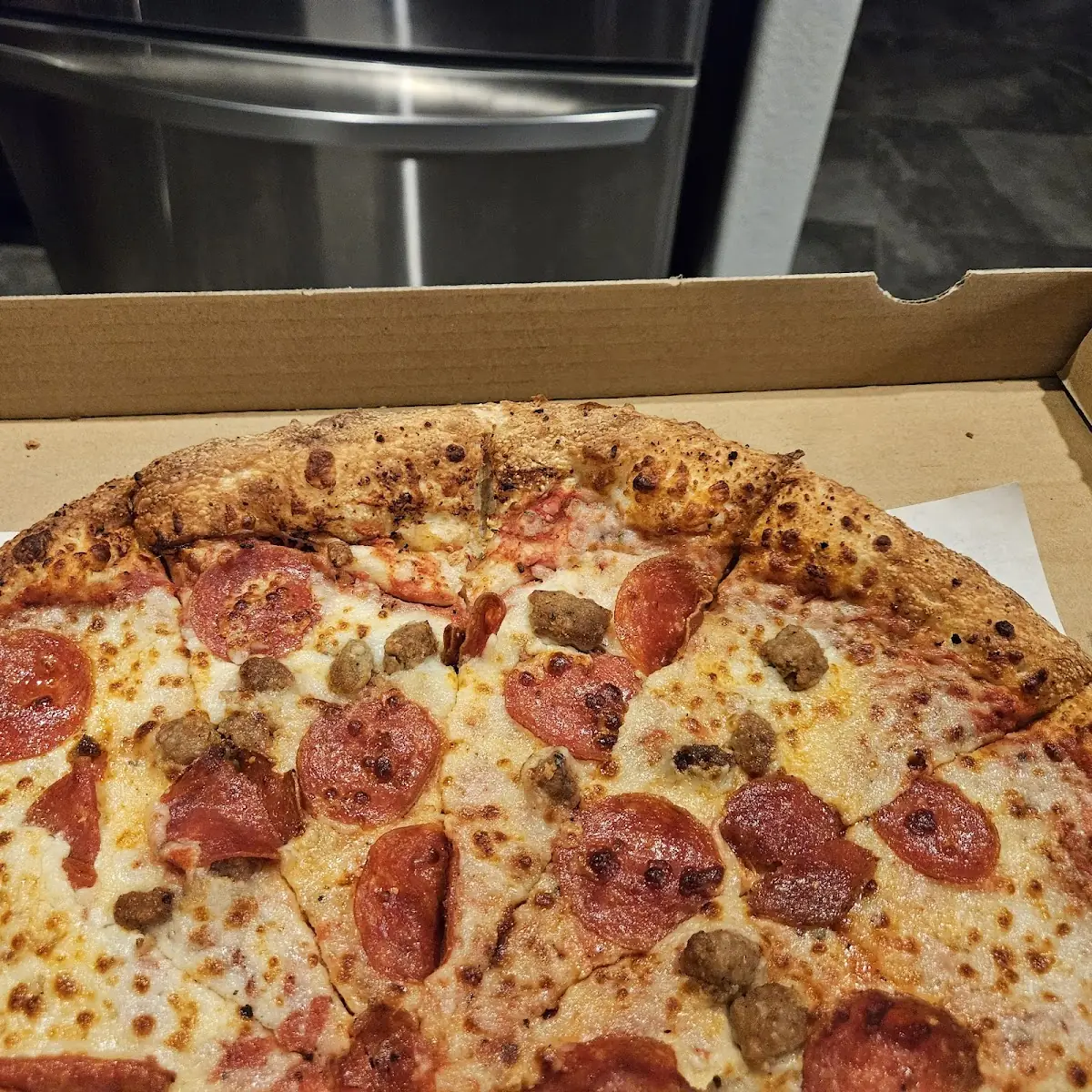 Beef and Pepperoni Pizza Slice