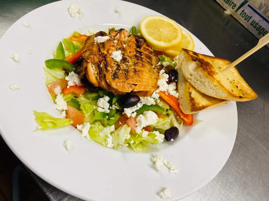 Salmon with Greak Salad, Wimpy's Diner Chatham
