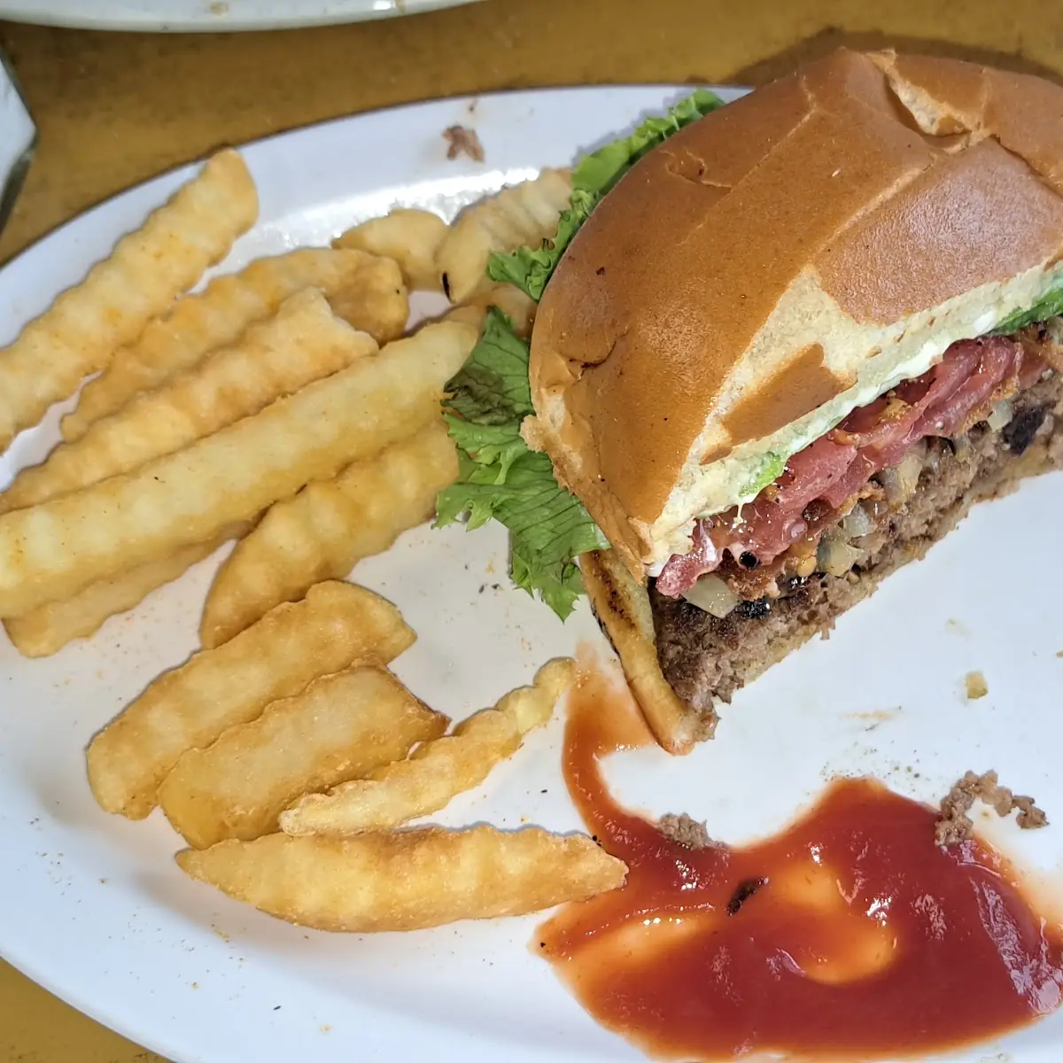 Bacon Cheeseburger and Fries