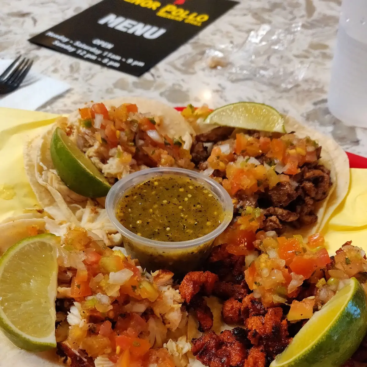 Asada Taco and Pollo Taco